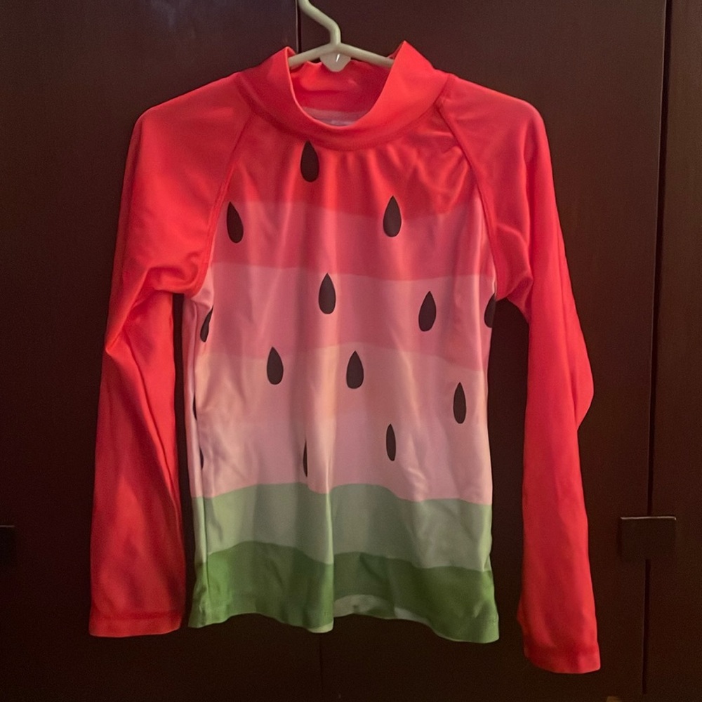 🍉 Swim Shirt L/S Size 6 Kids- Super cute with watermelon all over! EUC